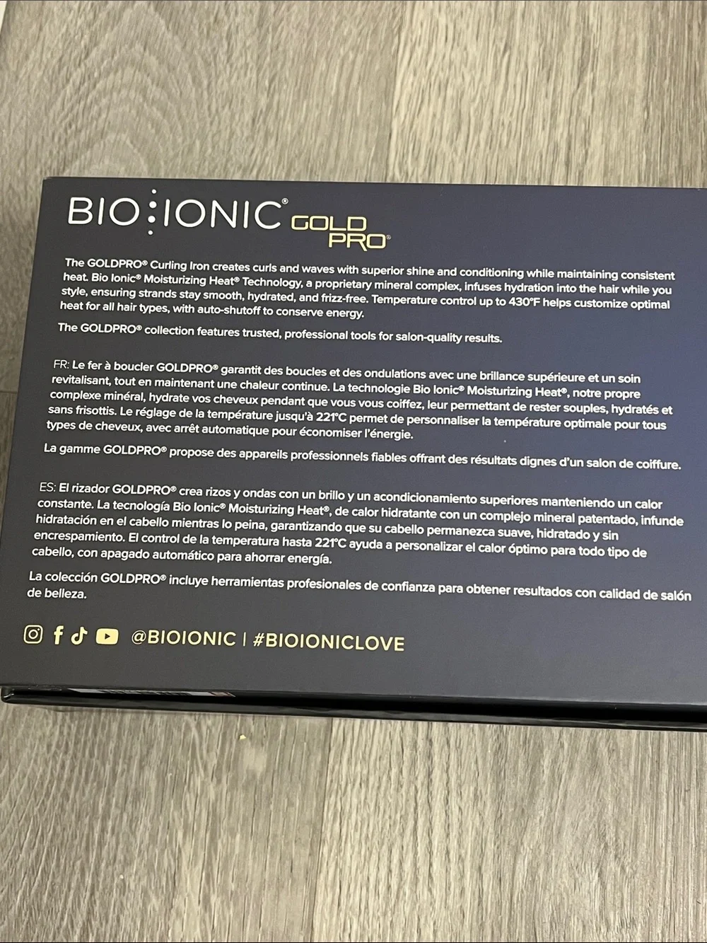 BioIonic Goldpro curling iron 1.25“ moisturing heat technology new